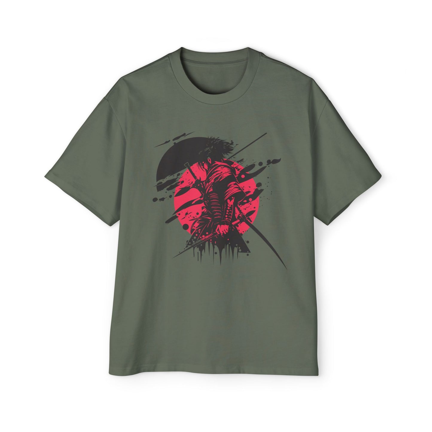 Men's Oversized Graphic Tee - Samurai Desing