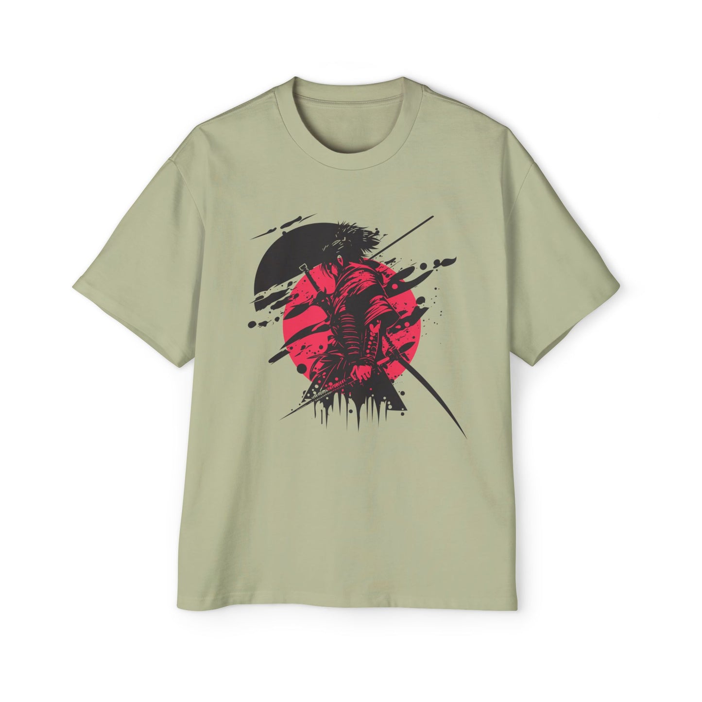 Men's Oversized Graphic Tee - Samurai Desing