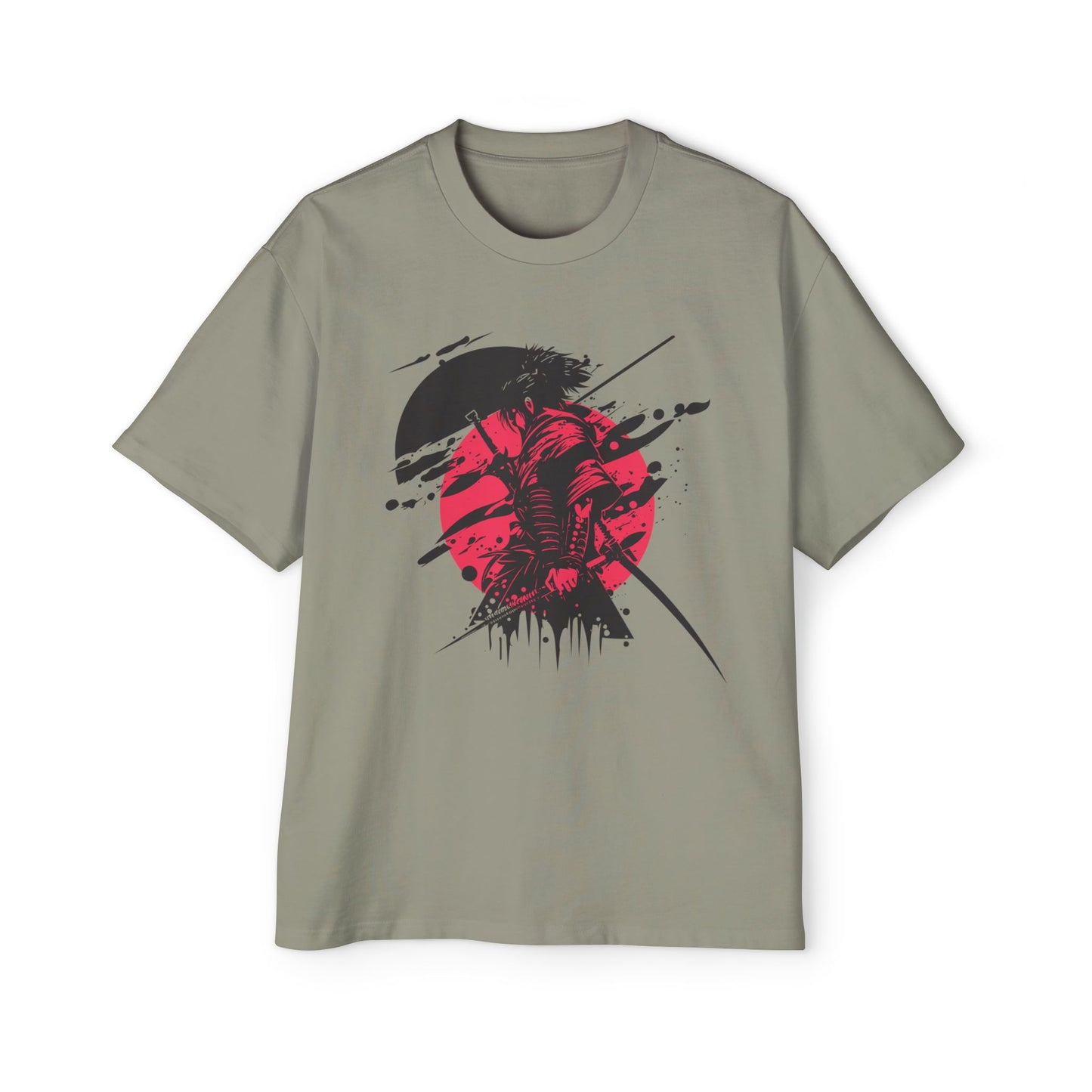 Men's Oversized Graphic Tee - Samurai Desing