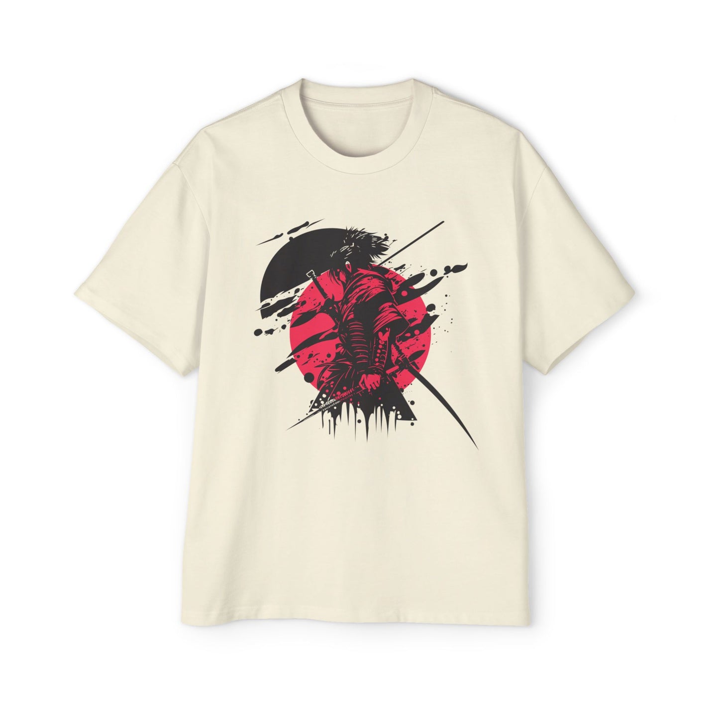 Men's Oversized Graphic Tee - Samurai Desing